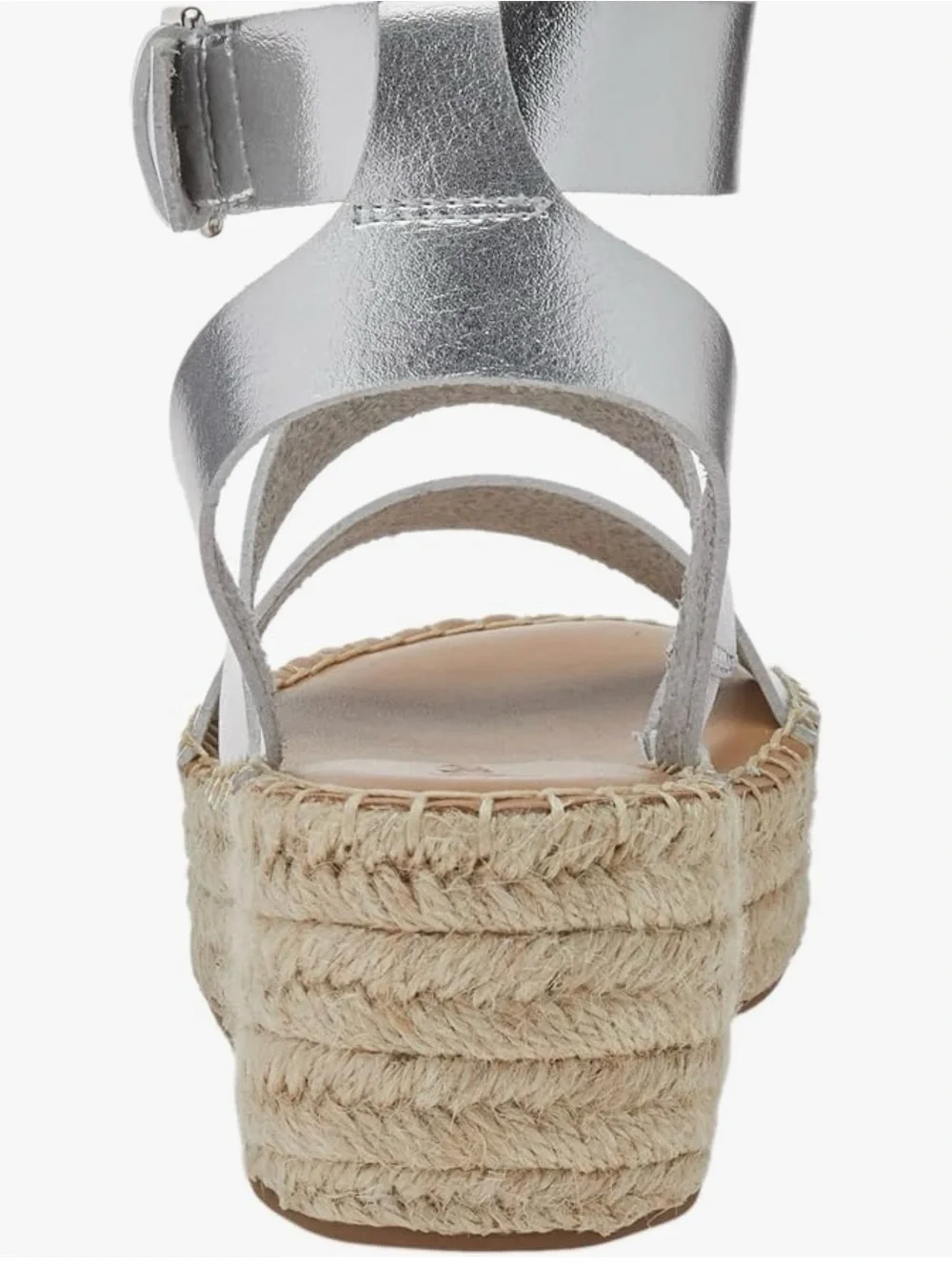 The Drop Metallic Silver Espadrille Platform Sandals for Women